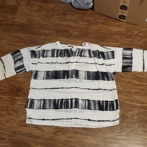 Vince Camuto Black and White Striped Blouse